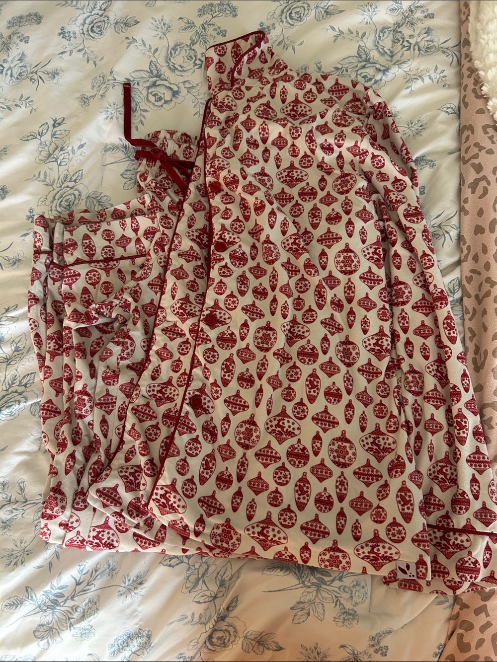 SweetHoney Red & Cream Printed Pajama Set